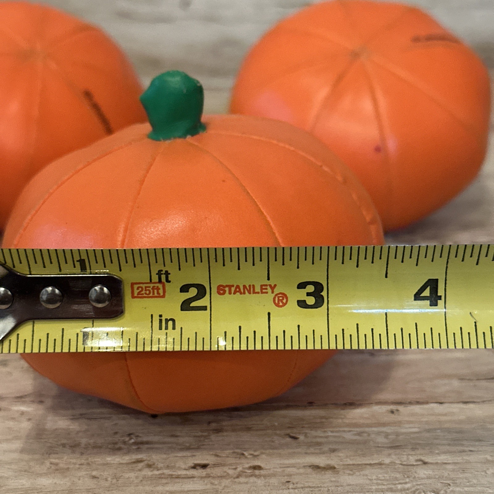 Lakeshore Learning Vintage Vinyl Puffy Stuffed Orange Pumpkins Lot Of 6
