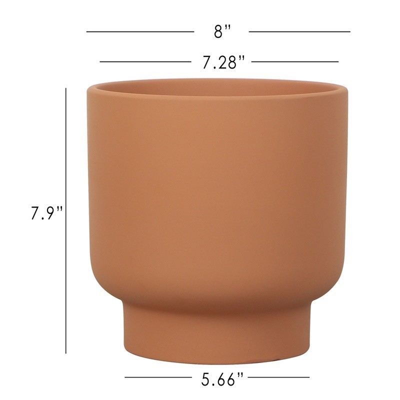 Petra Round Planter Modern Terracotta Planter Indoor Outdoor Use W/ Drainage