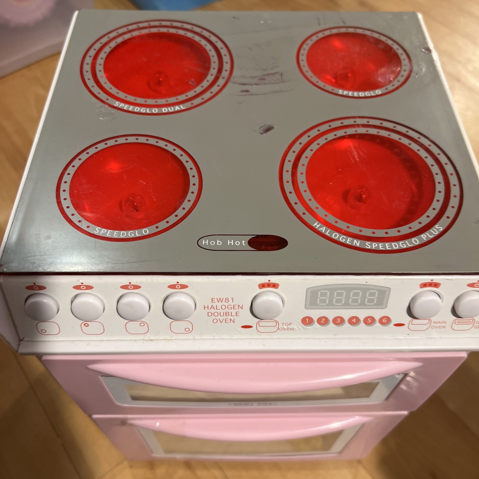 Casdon Electronic Cooker Toy Kitchen Pink Lights Sounds Kids Pretend Play