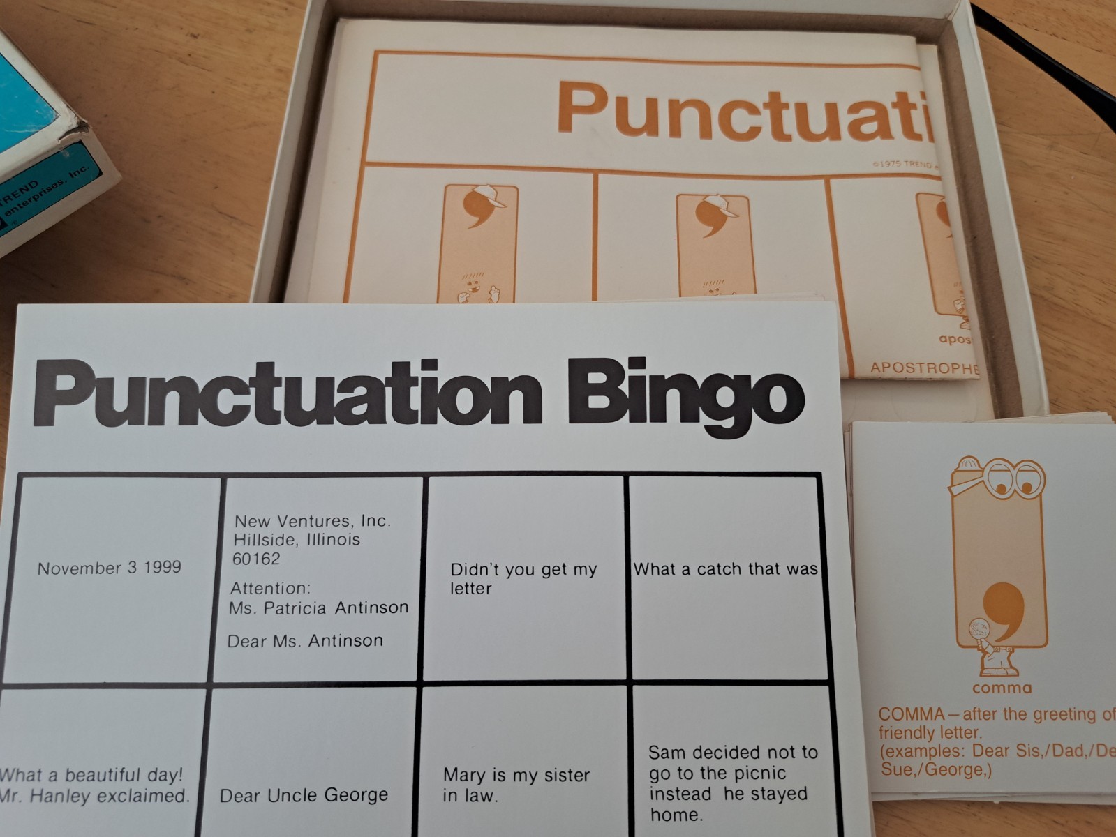 LOT Of 3 Educational Bingo Games, USA, Punctuation, Multiplication homeschool