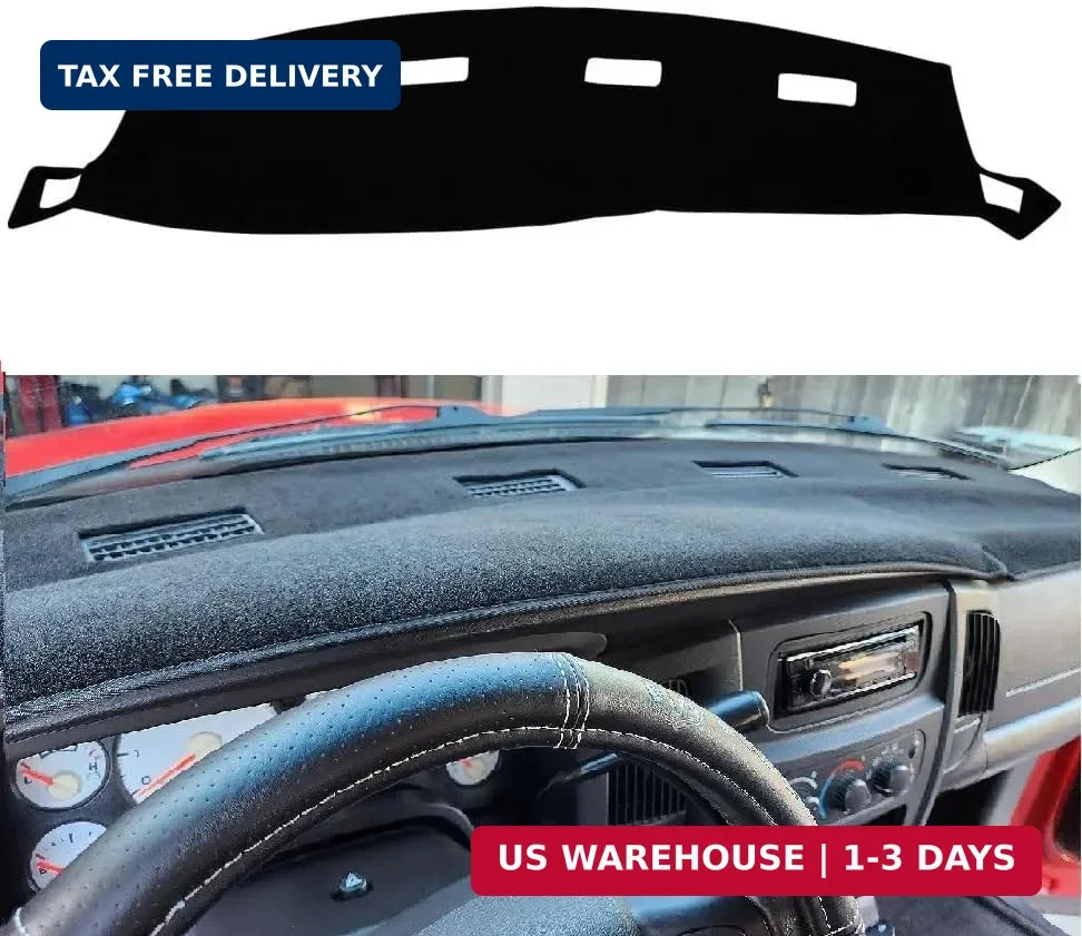 Black Dashboard Cover Mat for 02-05 Dodge Ram 1500 & 03-05 2500/3500 Dash Pad