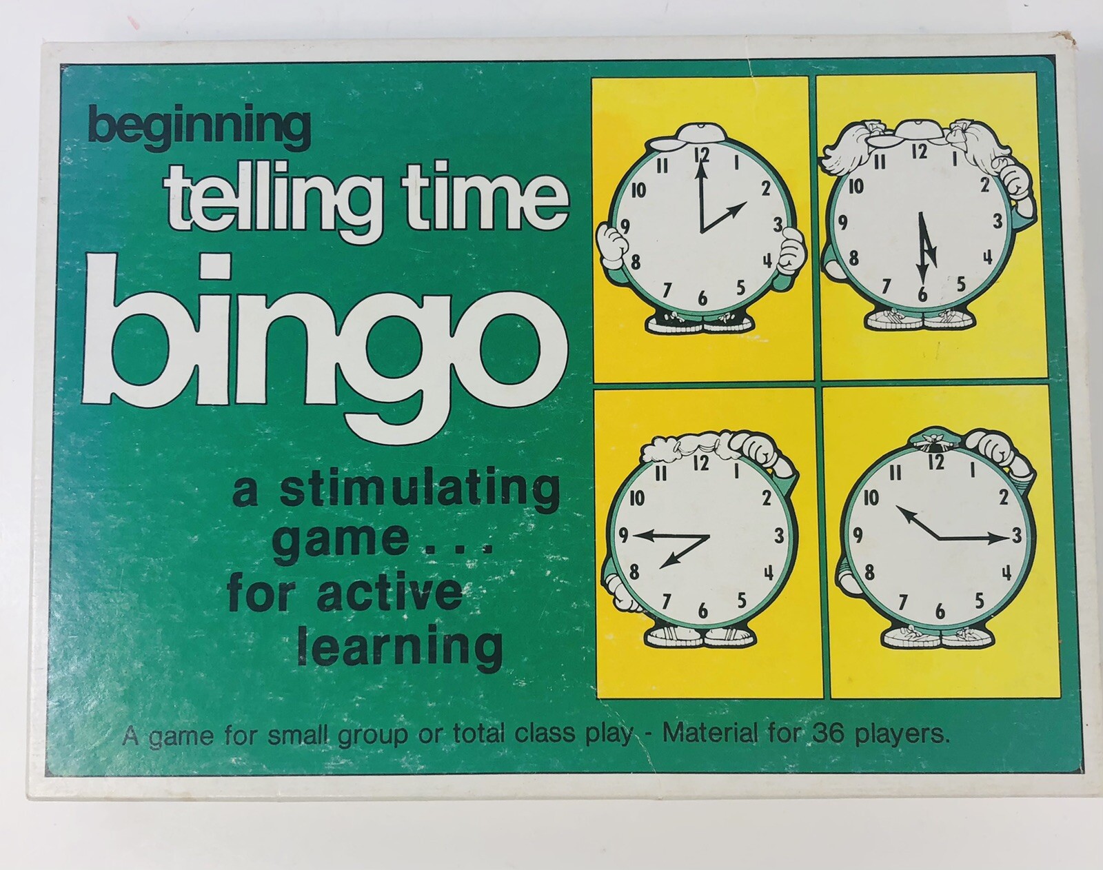 Vintage Trend Beginning Telling Time Bingo Complete – Active Learning -1977