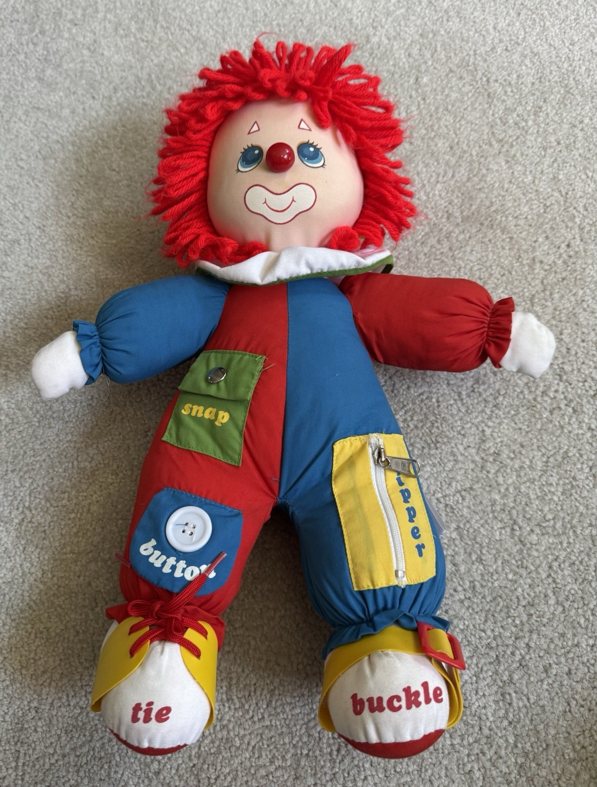 Vintage 1983 American Greetings Amtoy Doll 16” Learn to Dress Clown Vtg 80s