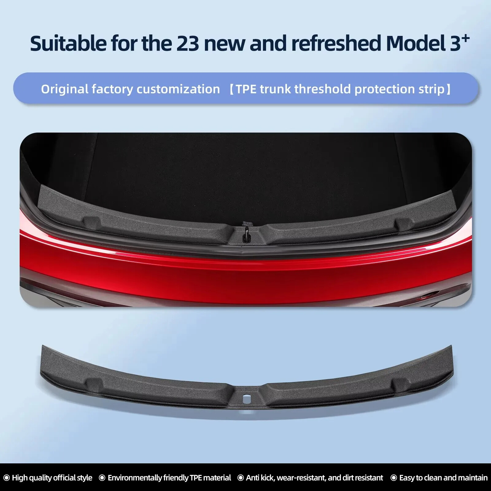 For Tesla Model 3 Highland 2024 Inner Rear Bumper Guard Cover Trim Accessories
