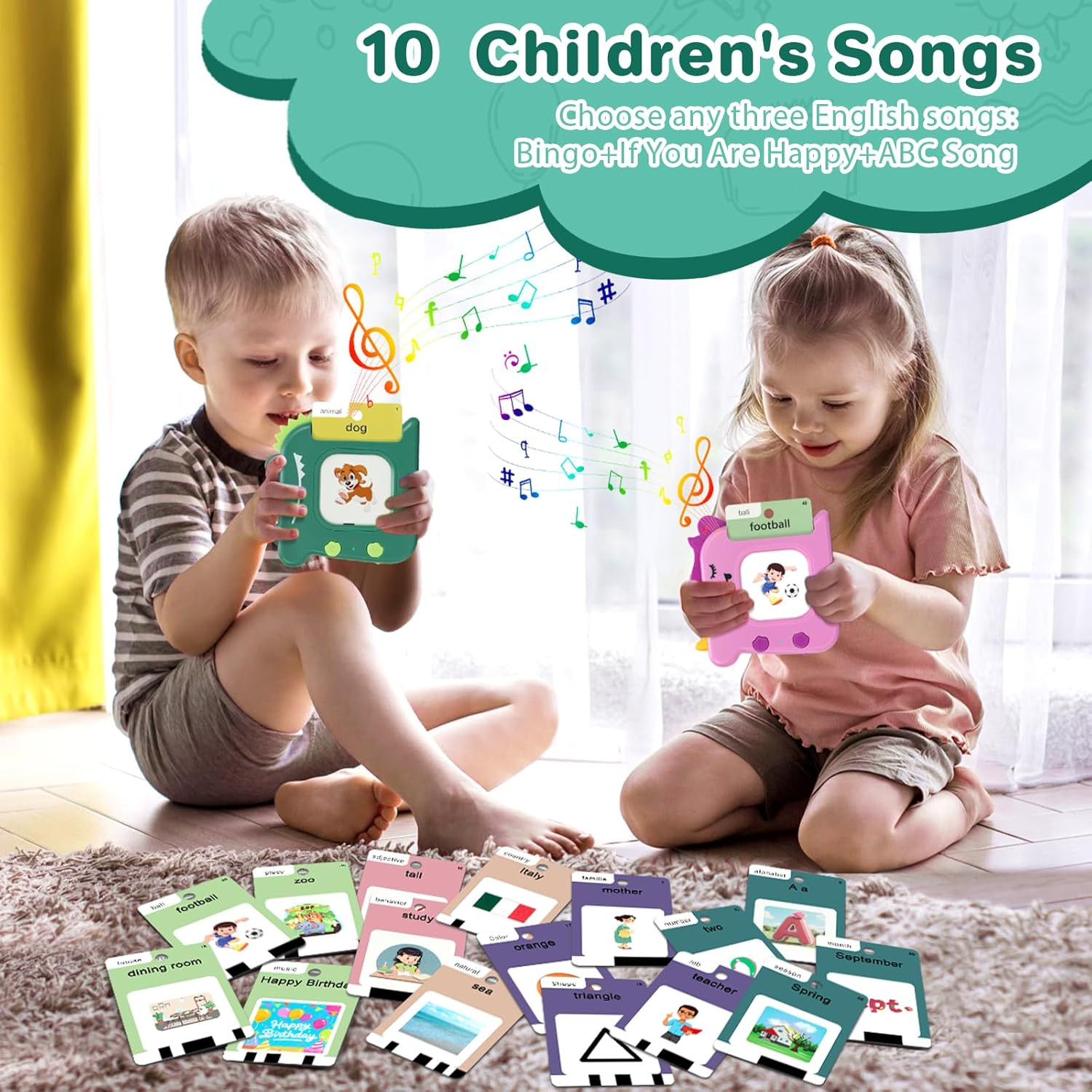 Talking Flash Cards for Toddlers – 420 Sight Words Audio Learning Toy for Kids A