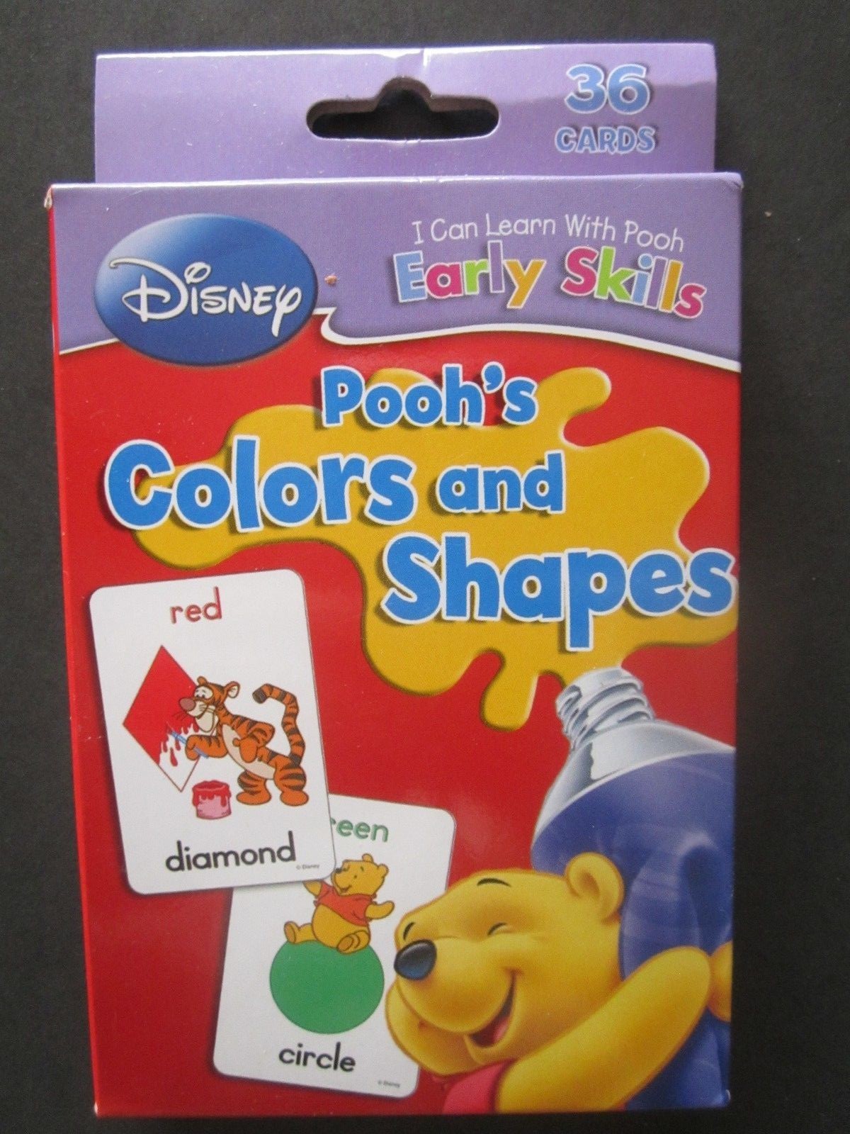 Set Of 2 Disney Pooh’s Flash Cards 3″ x 5″, “First Words” And “Colors & Shapes”