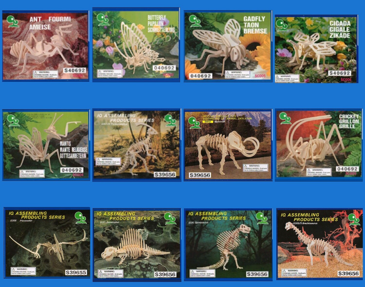 Wooden Model Age 3+ new in package – insect & dinosaur designs to choose from