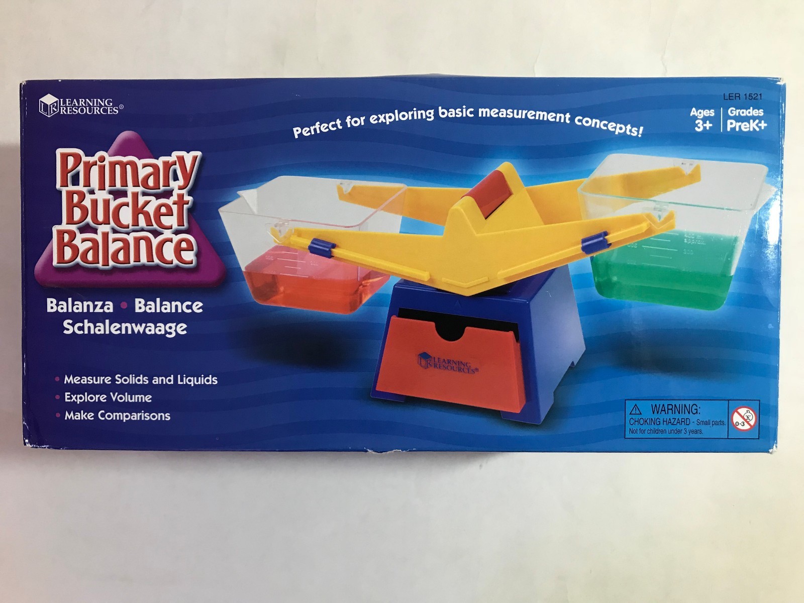 Learning Resources Primary Bucket Balance Measure Solids Liquids Compare Weigts