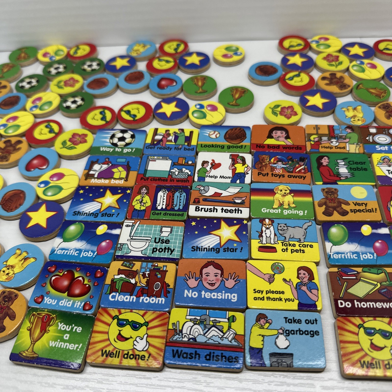 Melissa & Doug Responsibility Reward Chore Chart Magnets Replacement 110 Pieces