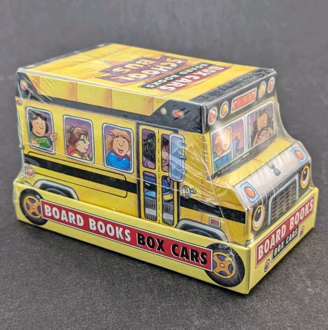 Box Cars Board Books School Bus Piggy Toe Melissa Tyrell 1998 Vintage Sealed