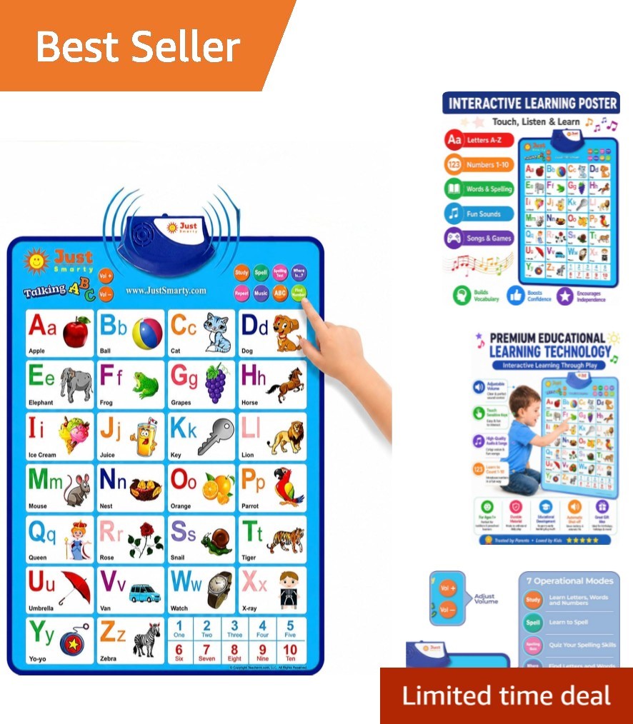 Durable Interactive ABC Wall Chart | Educational Speech Therapy Toy for Ages 1-5