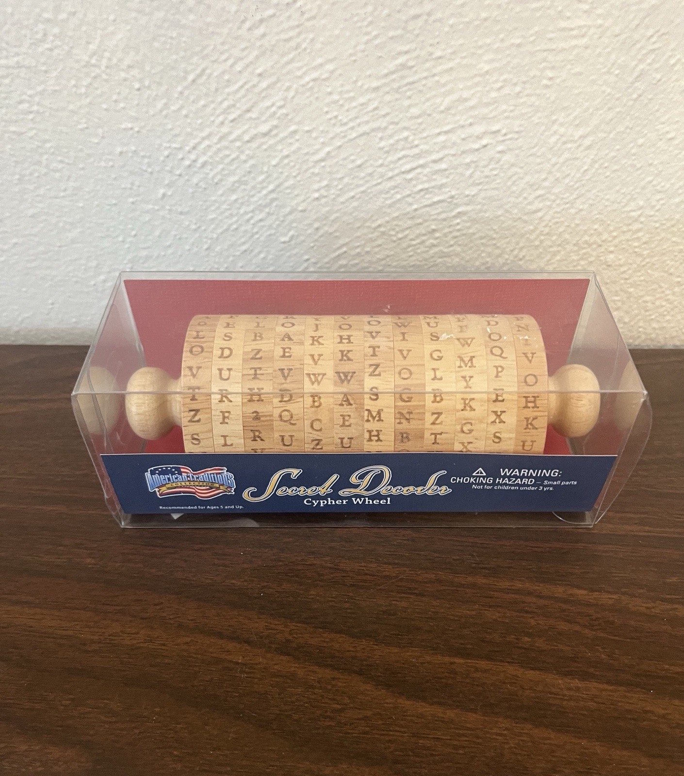 American Traditions Secret Decoder Cypher Wheel Wooden Spy Messenger New In Box