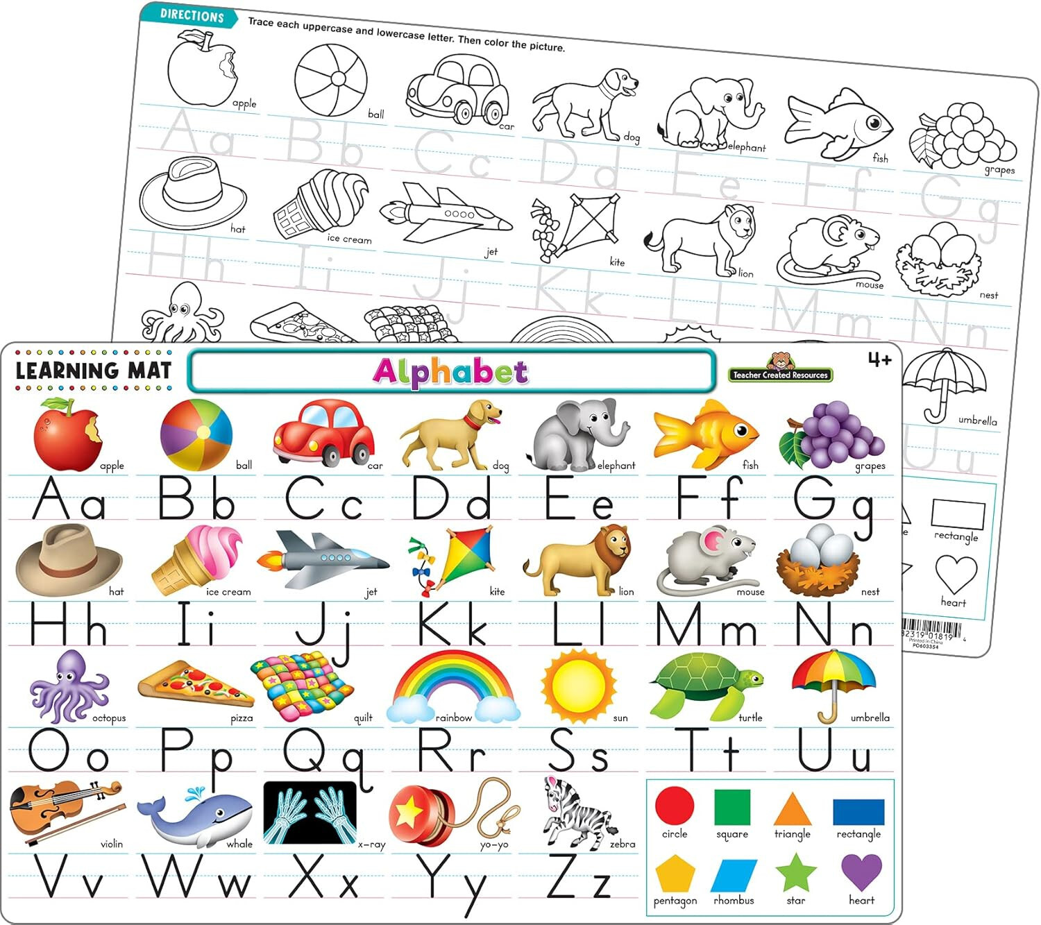 Teacher Created Resources: Alphabet, Numbers 1-10, Phonics Mats with Crayons