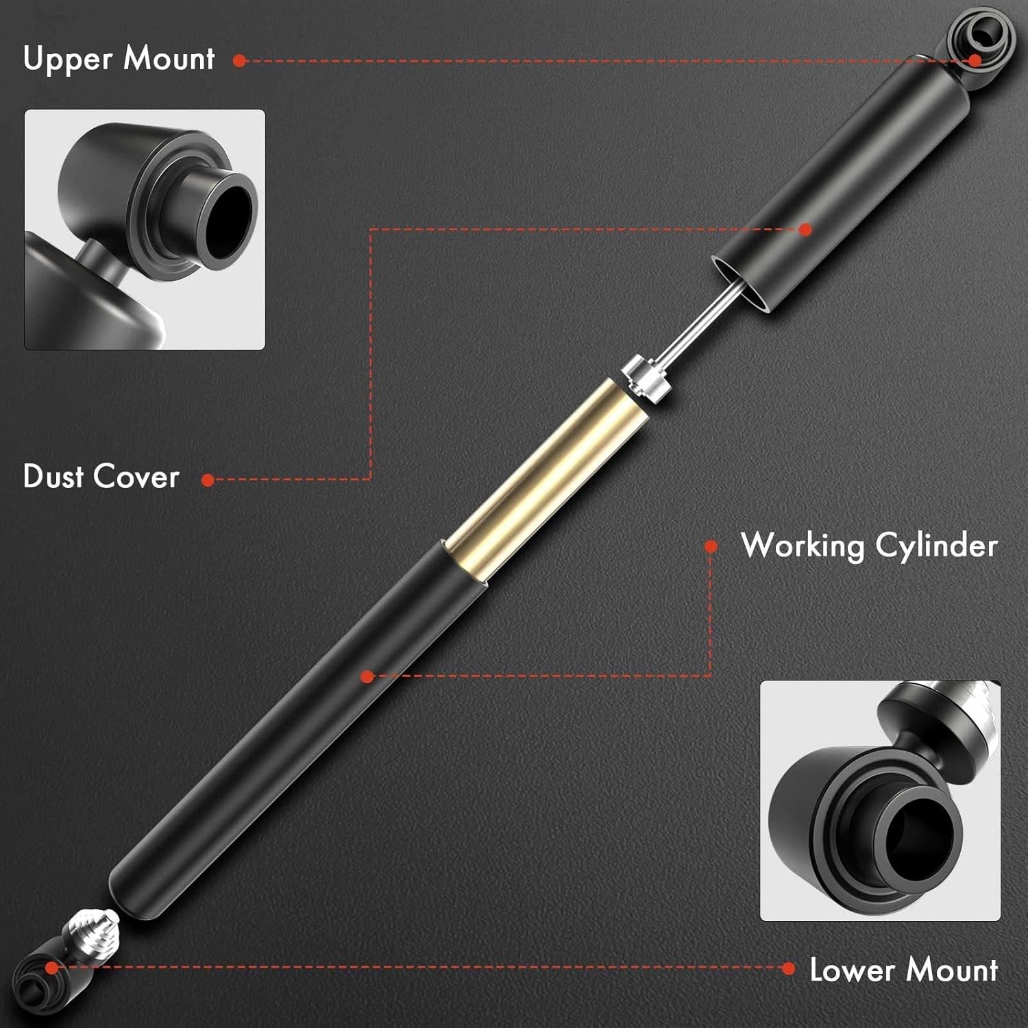 Rear Left and Right APM Rear Pair (2) Strut Shock Absorber Compatible with