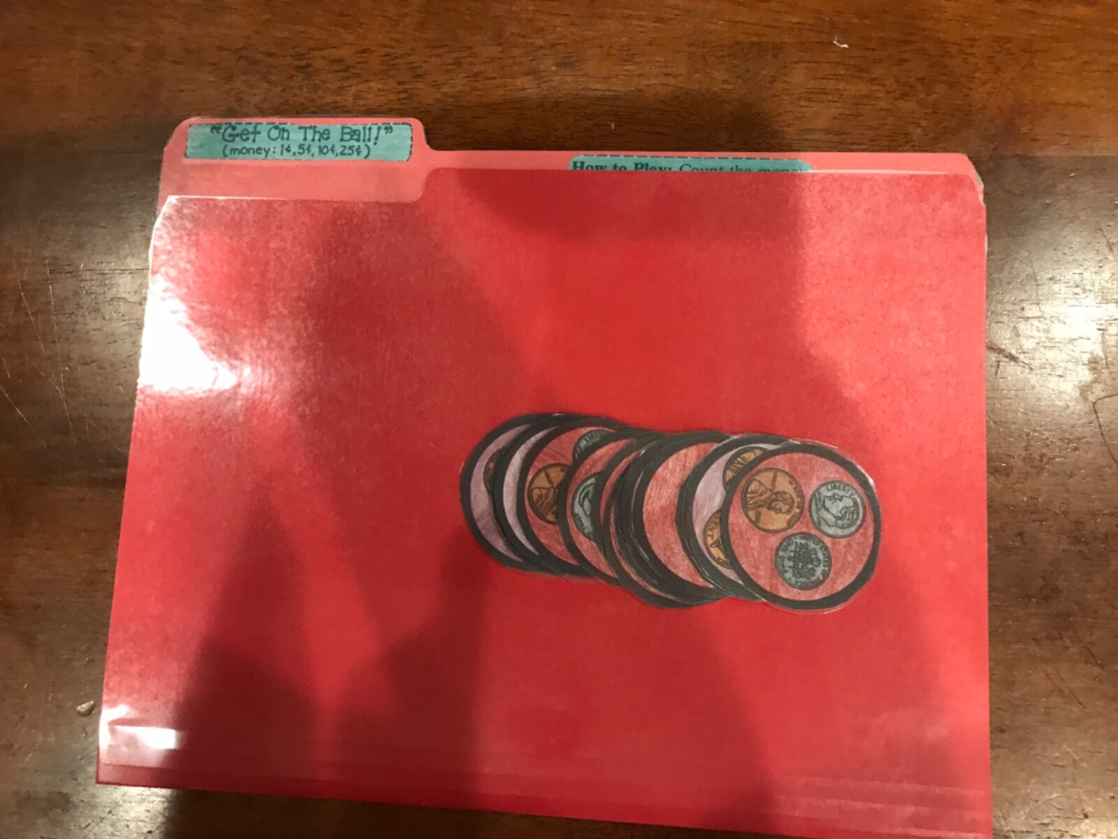 Get on the Ball! Money change Grade 1-4 math file folder game teacher
