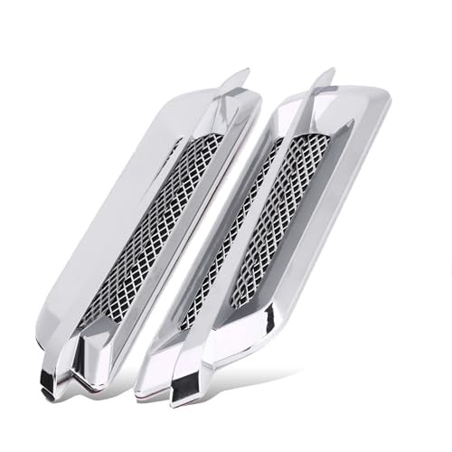 2Pcs Side Vents For Cars, Chrome Silver Car Air Vents for Cars Intake Grille