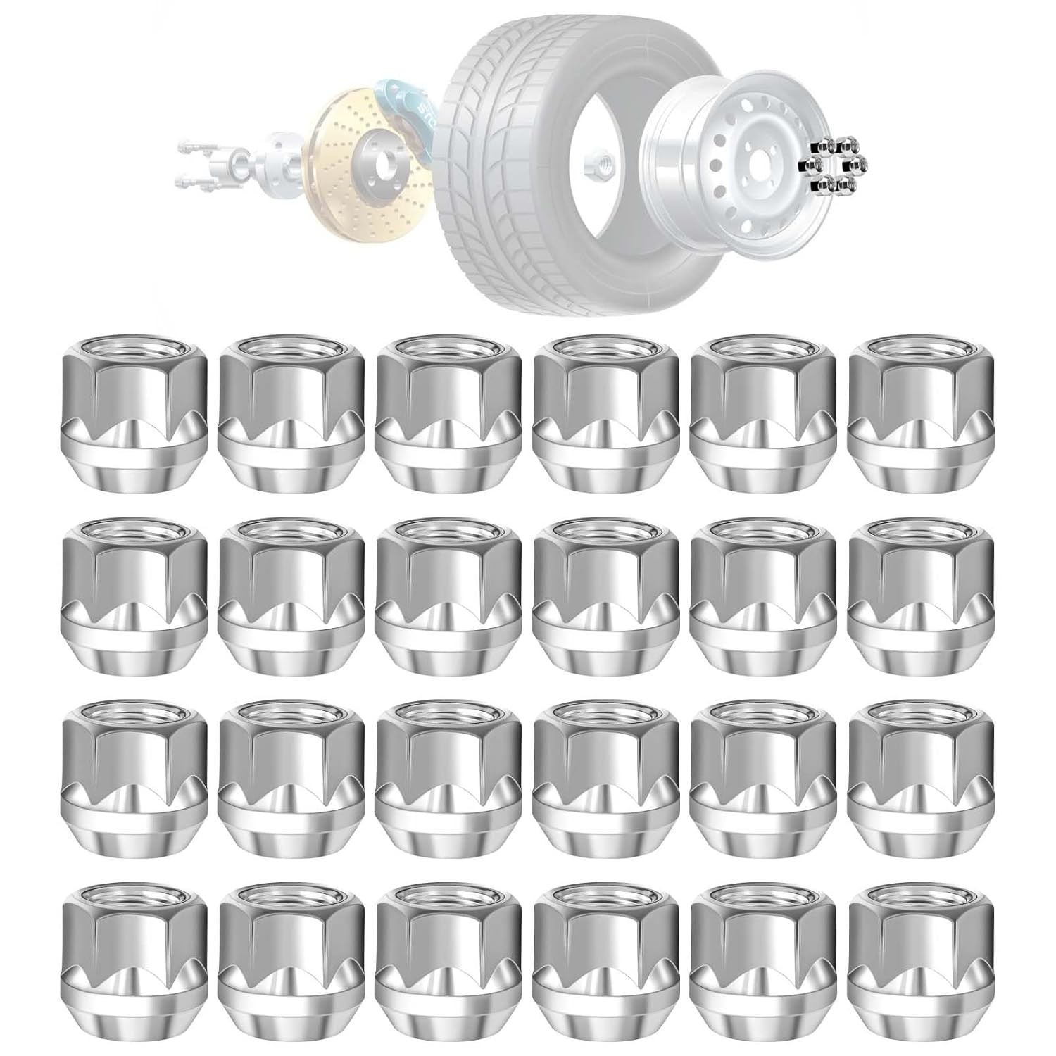 M14×1.5 Open-End Lug Nuts with 60 Degre Conical Seat,Galvanized, 3/4″ Hex (0.83