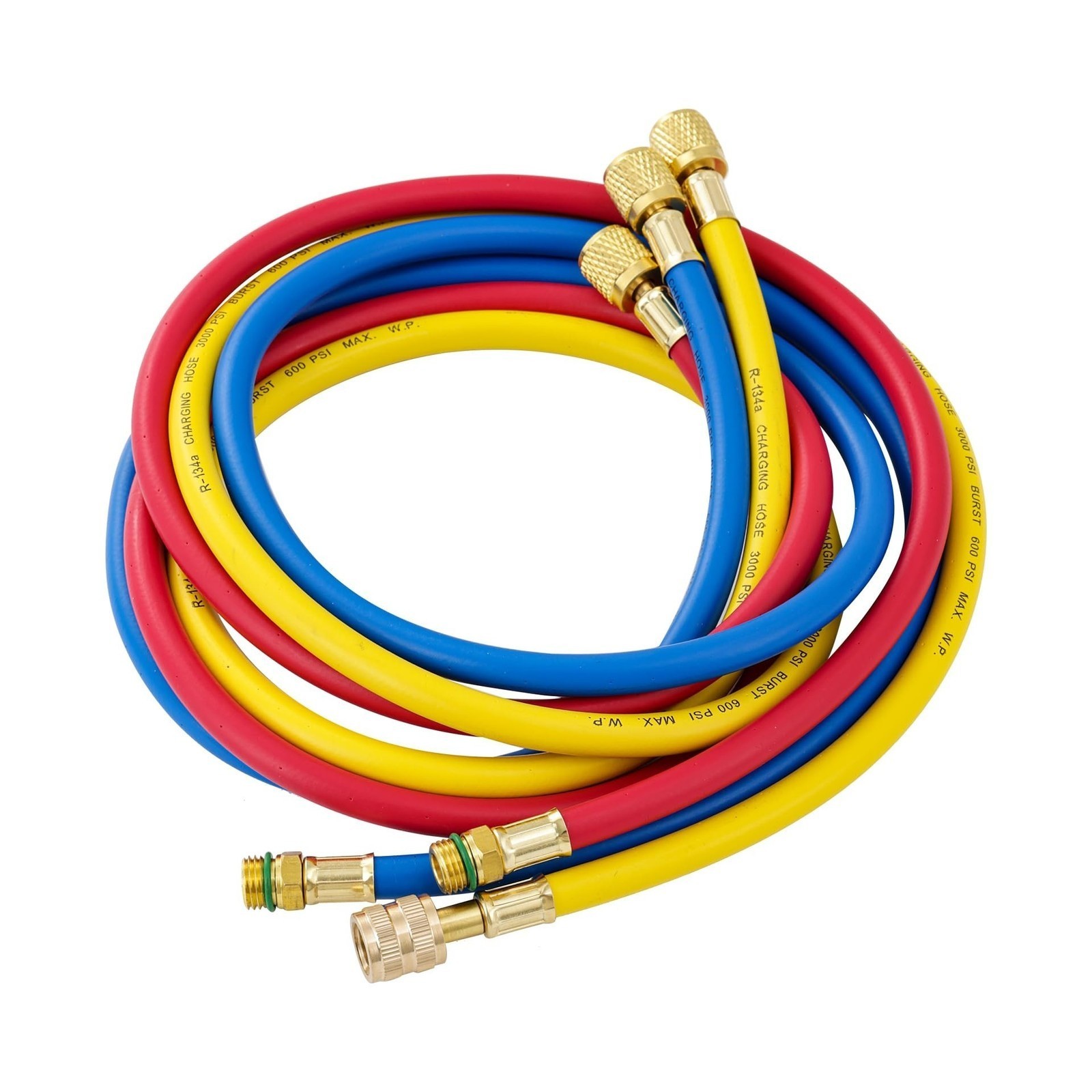 A/C Charging Hose Kit – 5ft R134A – 1/2″ SAE – 3 Colored – 1Set