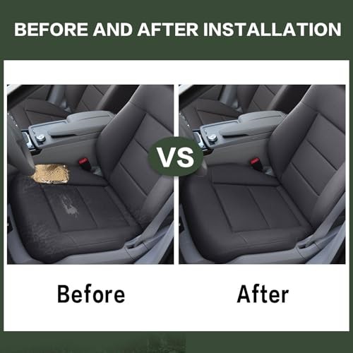 FZJDSD Black Driver Side Bottom Perforated Microfiber Leather Seat Cover