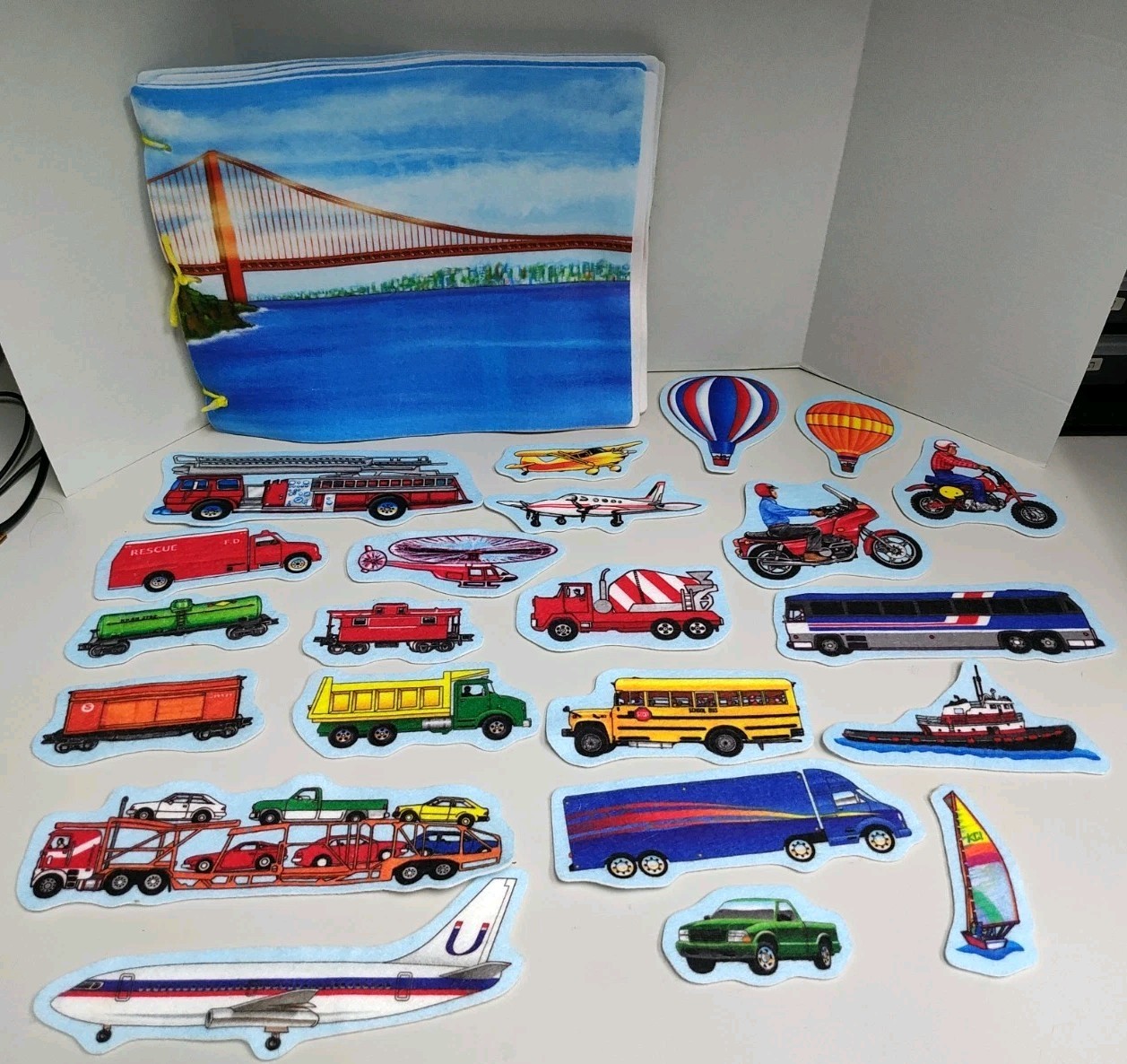 Felt Board Story Teller Felt Book Transportation Trucks Airplanes Fire Rescue