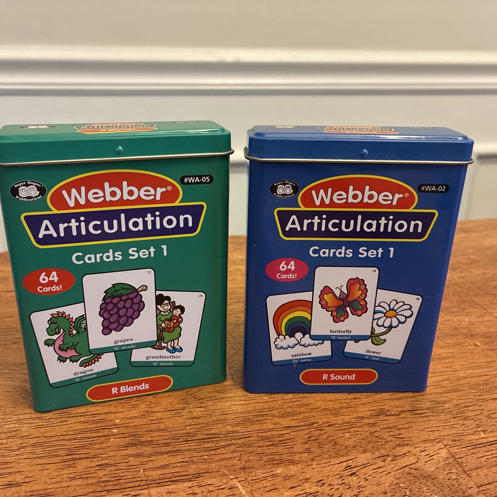 Webber Articulation R & R Blends Speech Therapy Practice Cards In Tin Cases