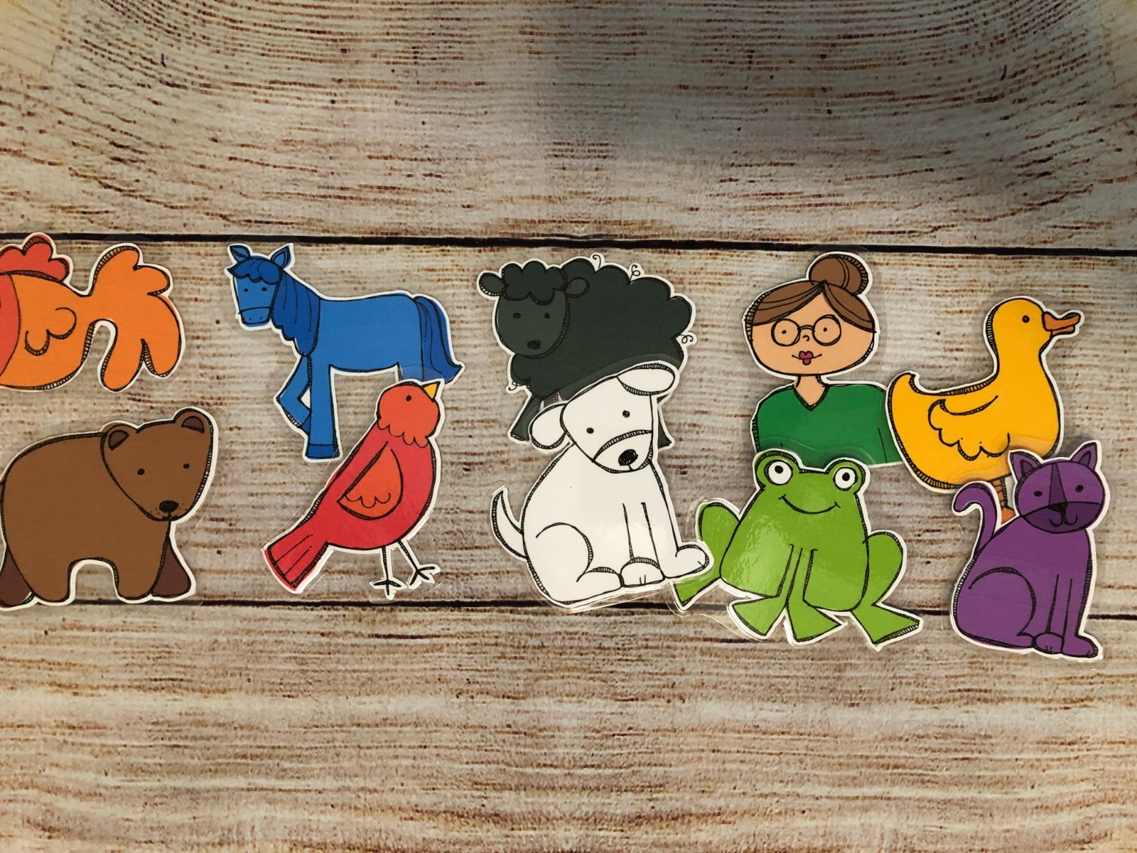Brown Bear Character Match Visual Discrimination File Folder Game Kinder PreK