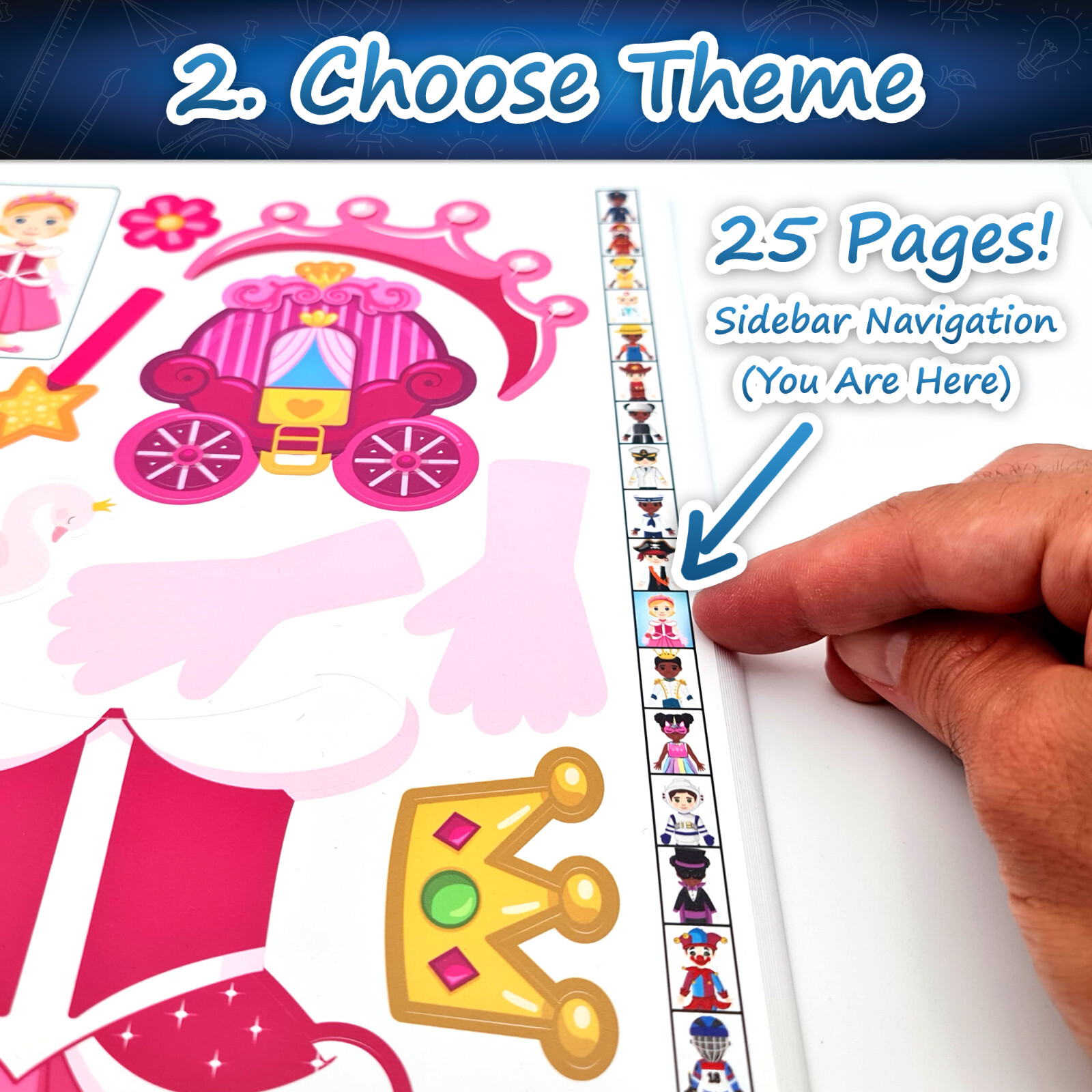 Large & Durable Reusable Sticker Book + 4 Large Dress Up Dolls (2 Boys/2 Girls)