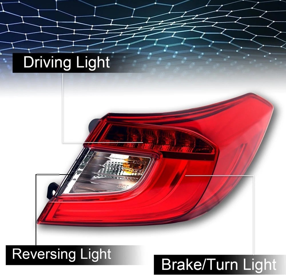 Tail Light Assembly Compatible With 2018-2022 Honda Accord Sedan Outer Right …