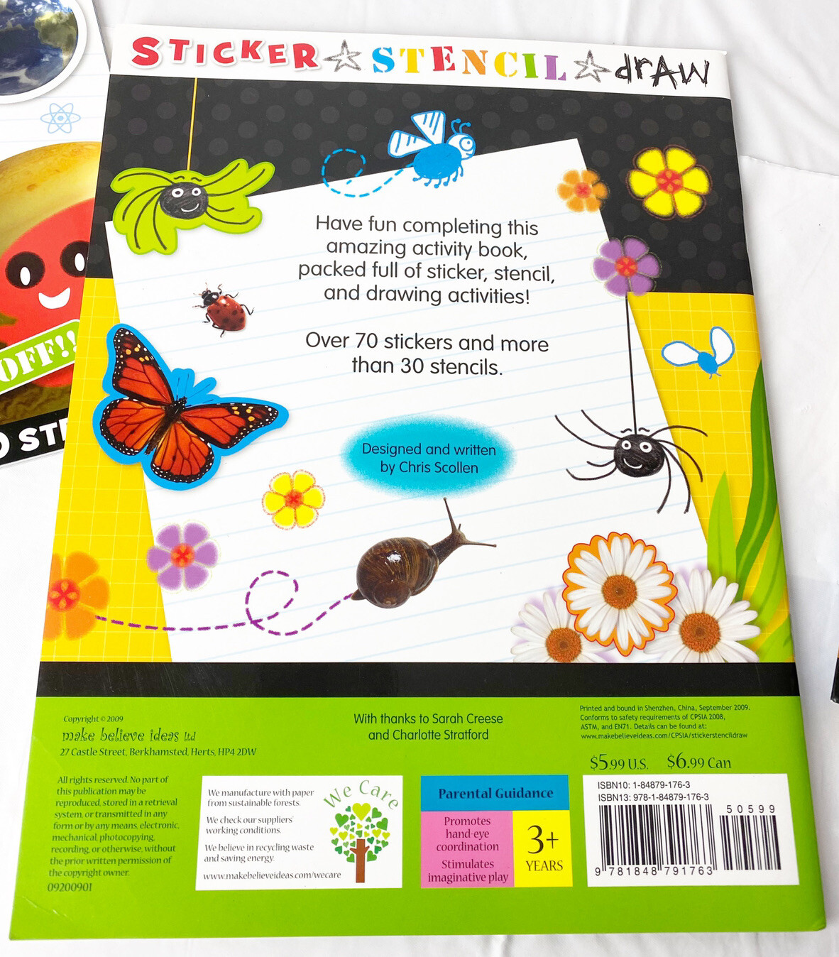 Activity Book Sticker Stencil Draw Dog Bug Dinosaur Space Machine (Lot Of 6) NEW