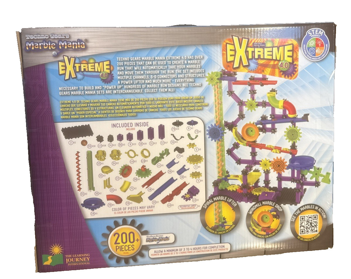 Extreme Marble Mania 4.0- Action Packed 200-Pcs Marble Maze W/Powerlifter New 6+