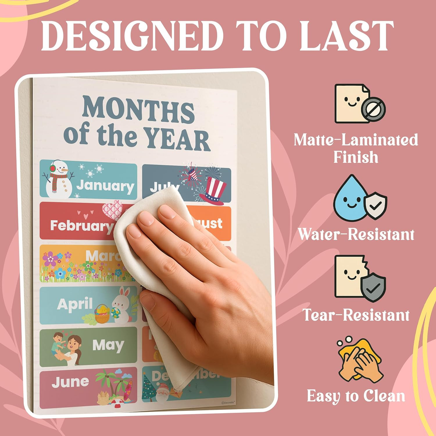 20 Boho Learning Posters for Kids Ages 3-5, 11X17In Educational Matte-Laminated