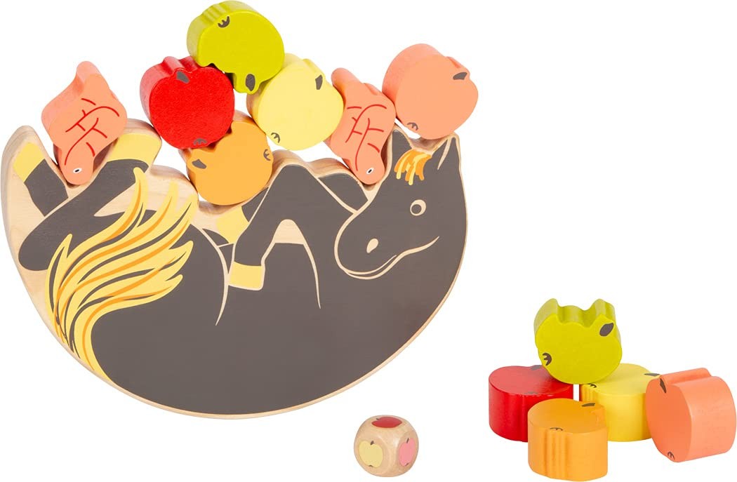 small foot 12236 Balancing Game “4 Friends”, see-saw for horse fans w/fruit, woo