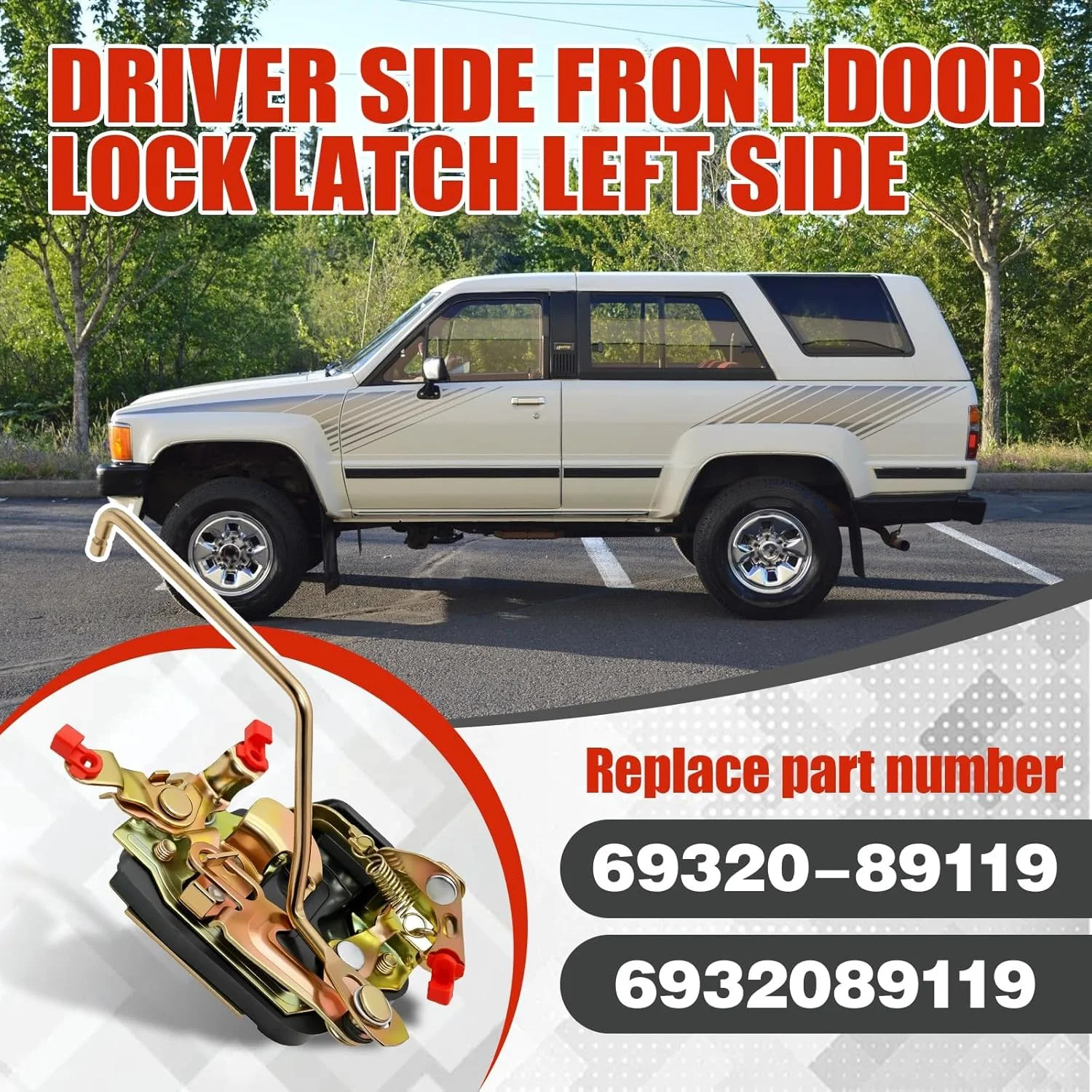 Driver Side Front Door Lock Latch Left Side Compatible with Toyota Hilux Pickup