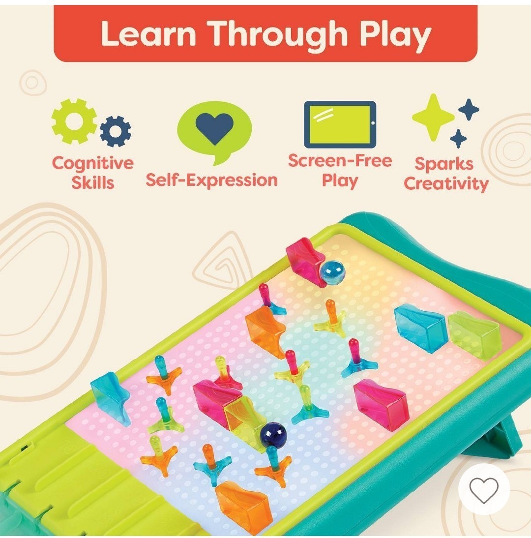 B. toys Light-Up Marble Drop – Marble Run & Peg Art Playset: Educational Focus,