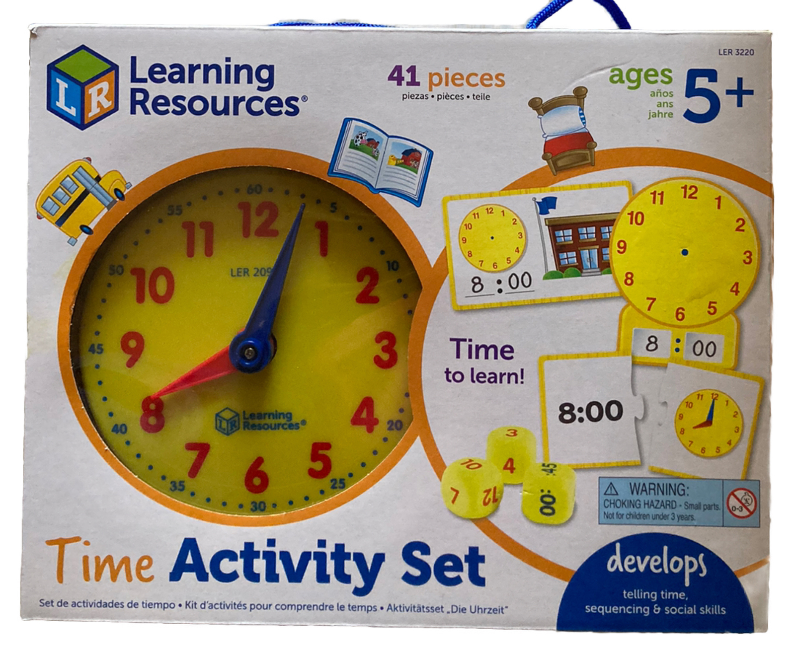 Learning Resources Time Activity Set 41 Pieces 5+ NEW