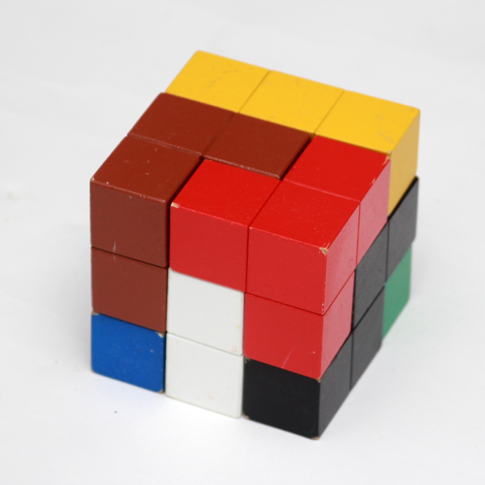 Creative 3D Wooden Cube Puzzle Educational Toys Kids Brain Teaser Used