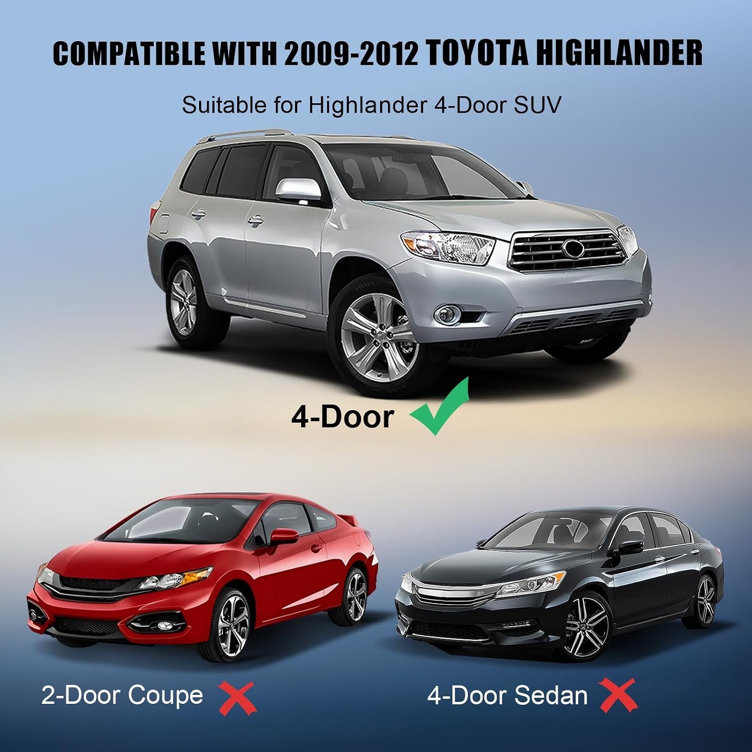 Window Molding Trim Seal for 2008-2010 Toyota Highlander,Black Outer Door Weathe