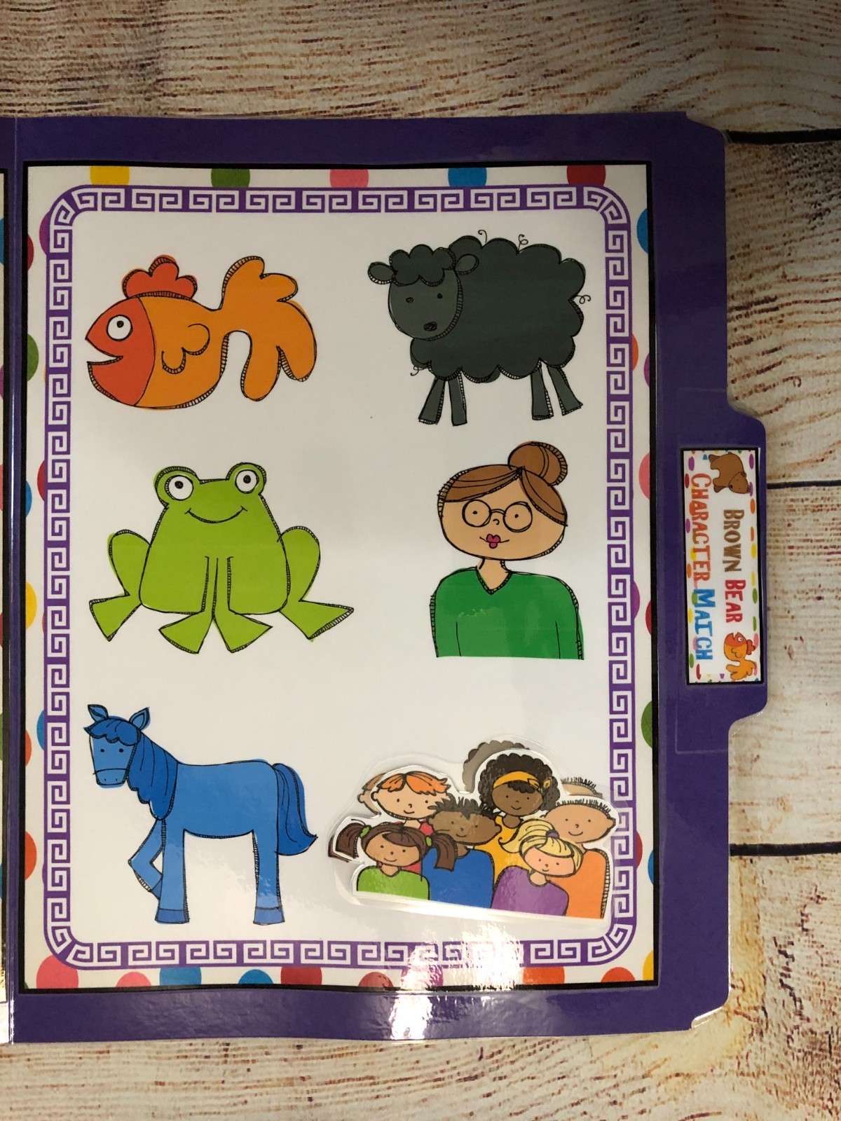 Brown Bear Character Match Visual Discrimination File Folder Game Kinder PreK