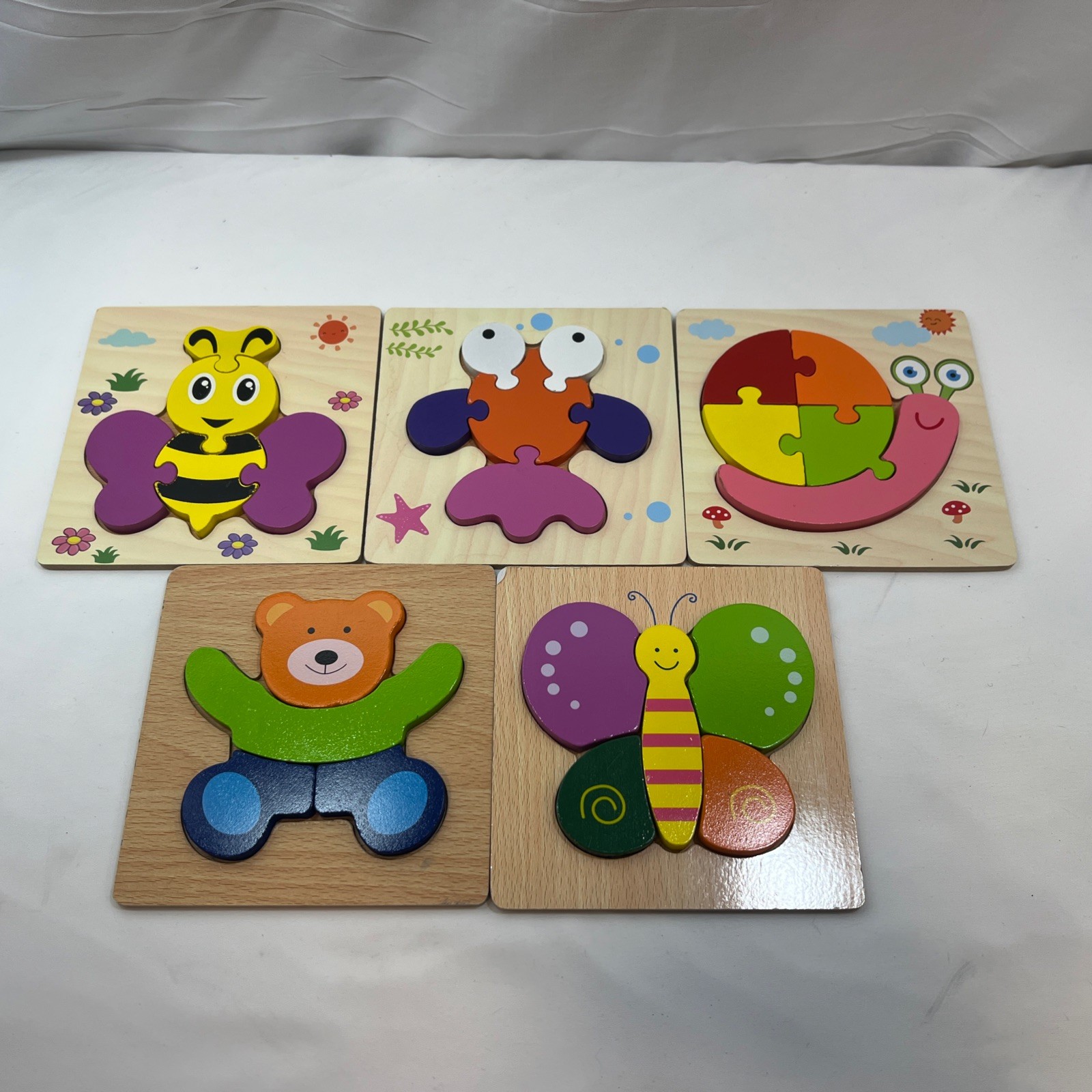Montessori Wooden Toddler Puzzle Set Educational Toys for Ages 1-3