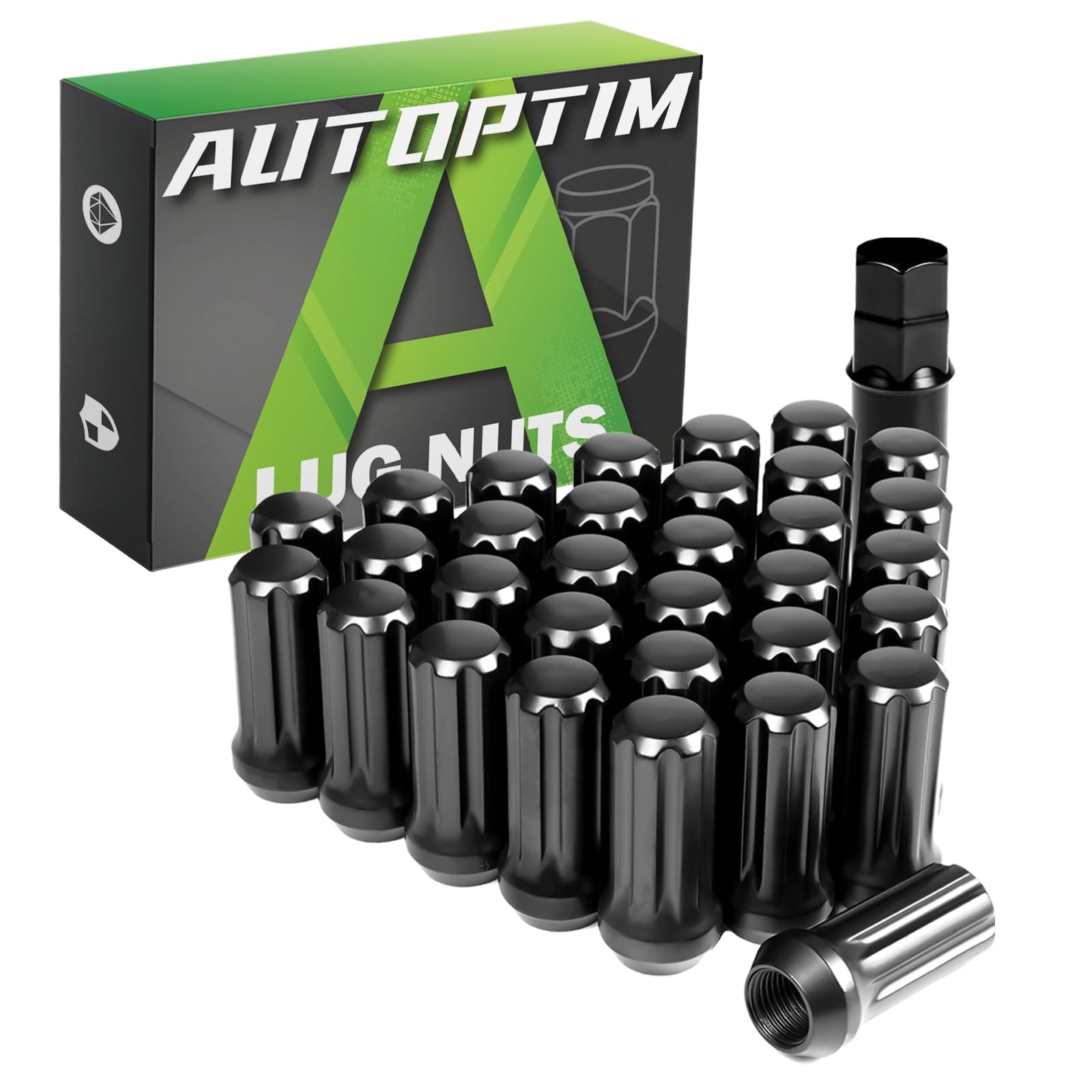 32Pcs M14x1.5 Black Lug Nuts – Replacement for Chevy M14x1.5,