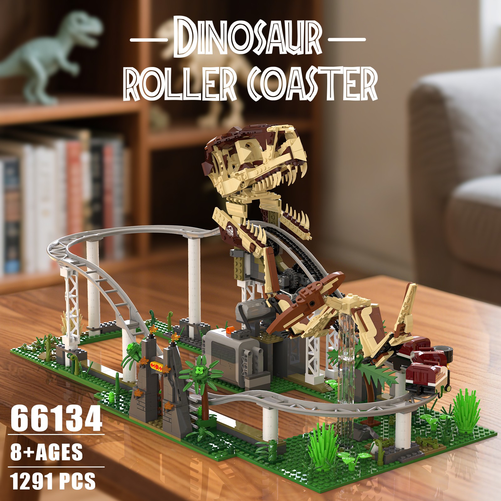 Dinosaur Roller Coaste Building Blocks Creative Play Set