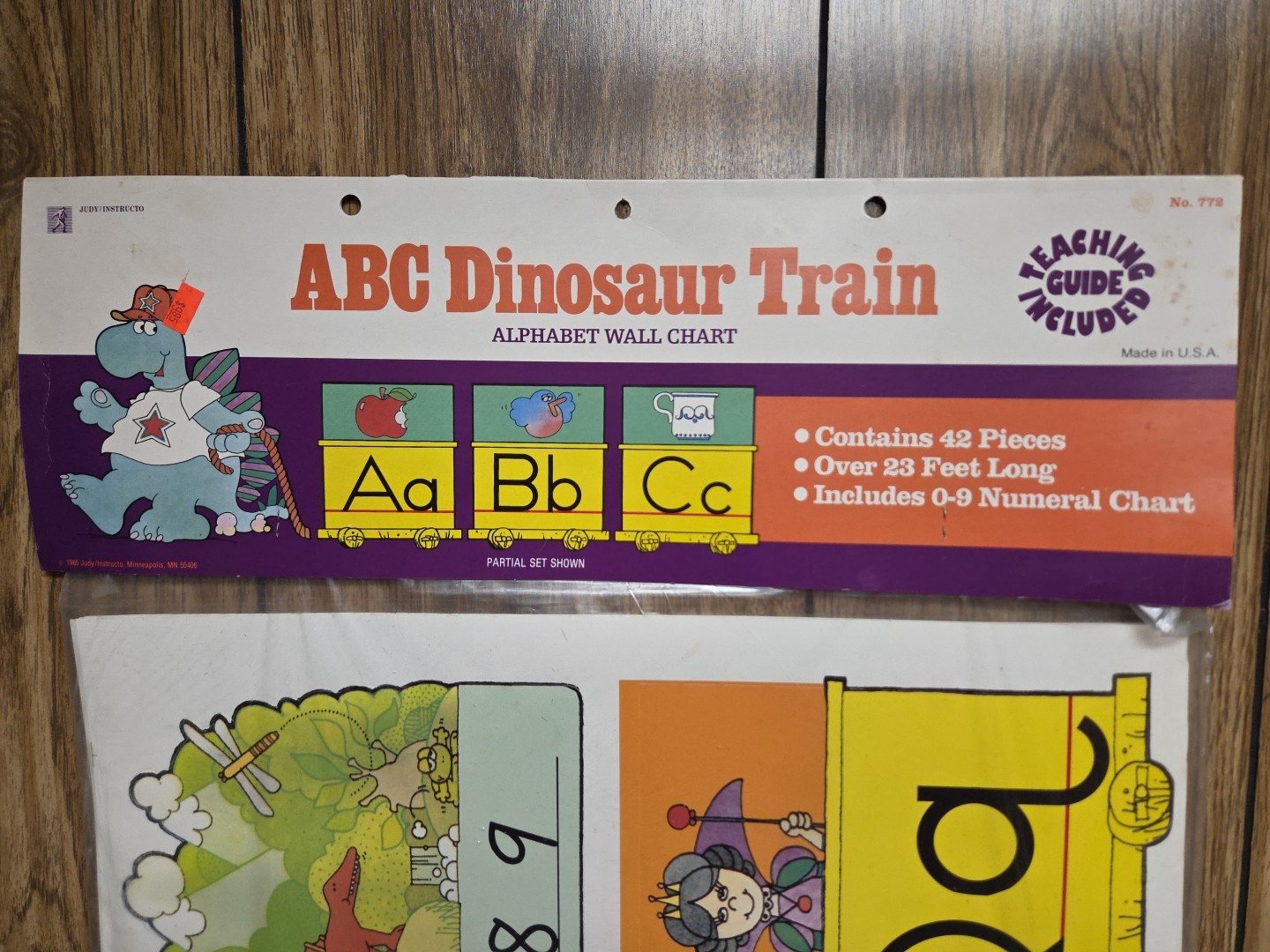 Vintage 1985 ABC Dinosaur Train Alphabet Wall Chart By Judy/Instructo