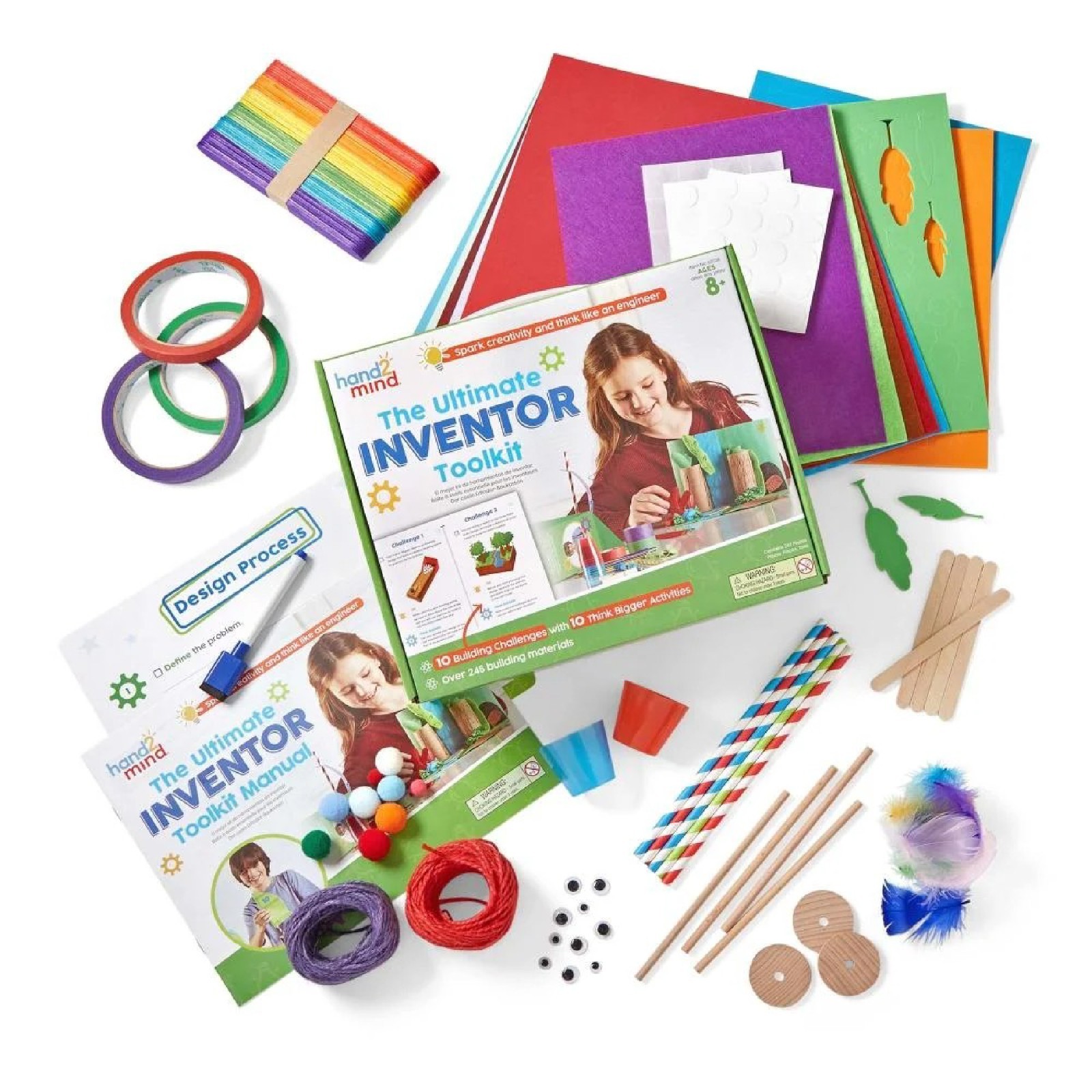 Ultimate Inventor Toolkit Kids STEM Set 250 Materials 10 Challenges, 8+ Age