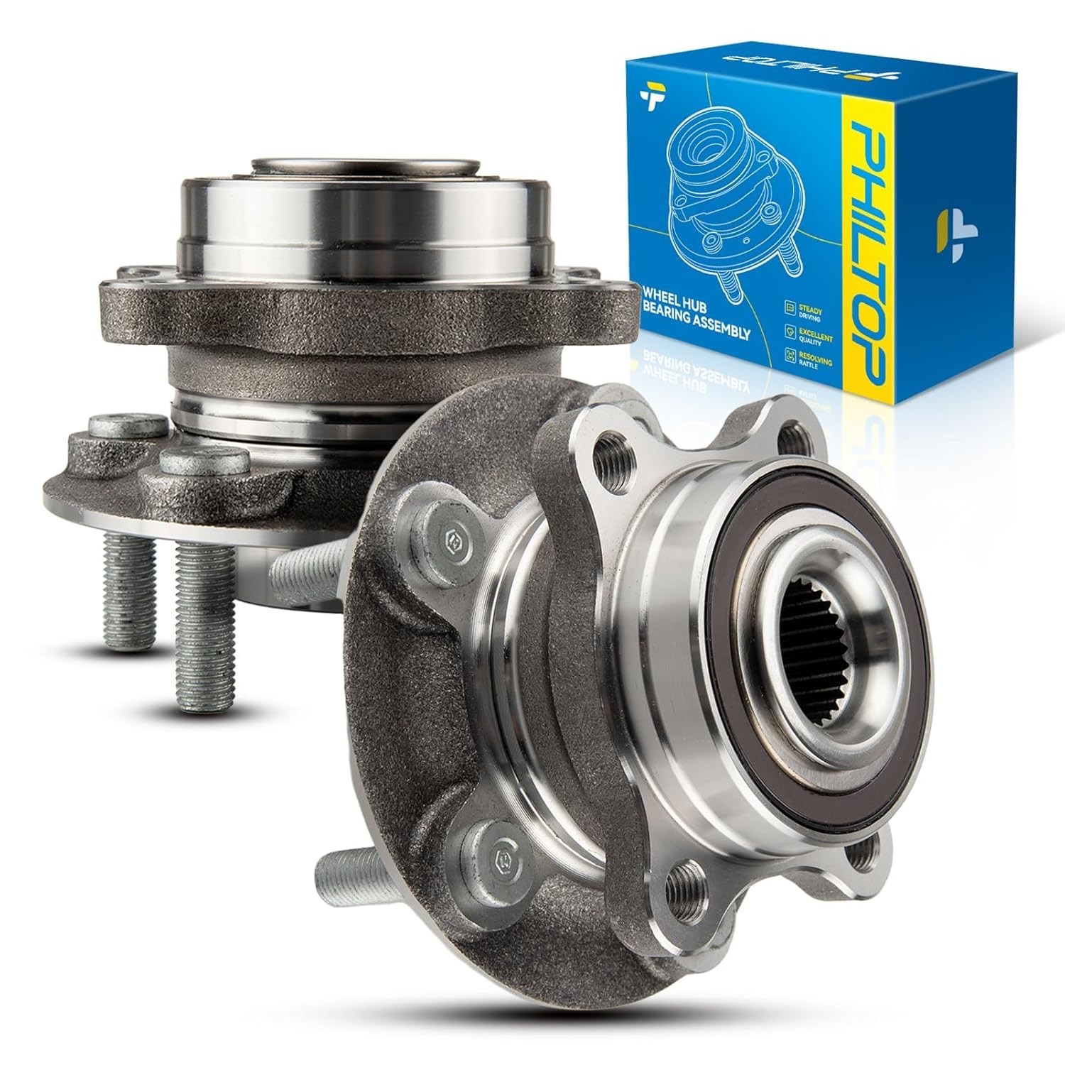 PHILTOP 512498 Front/Rear Wheel Hub Bearing Assembly for 2013-2020 Ford Fusion,