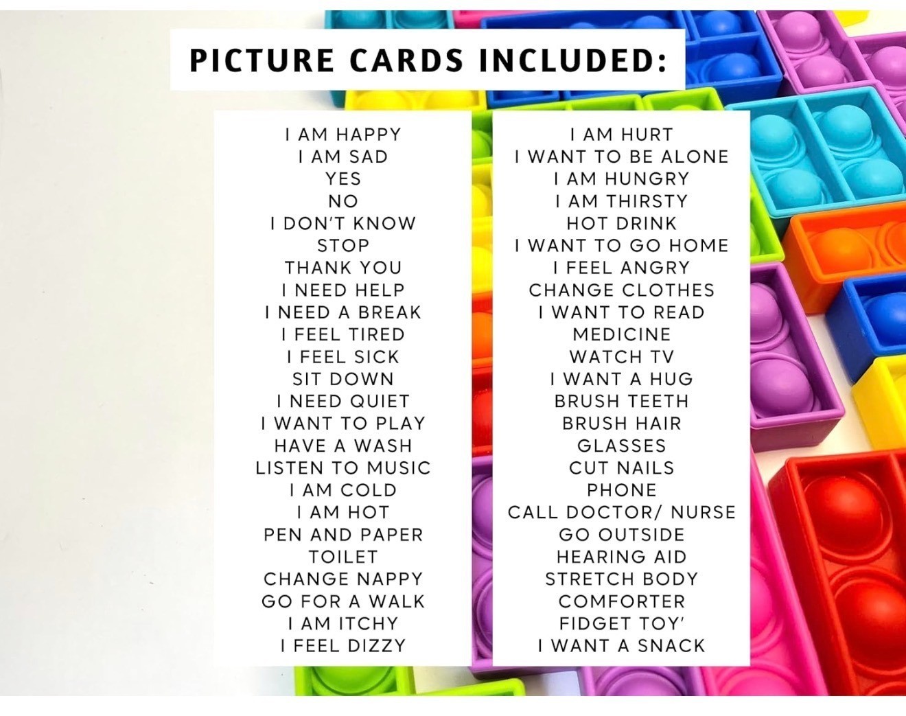 Durable Plastic Communication Cards Set – 60 Non-Verbal Cue Cards For Speech Del