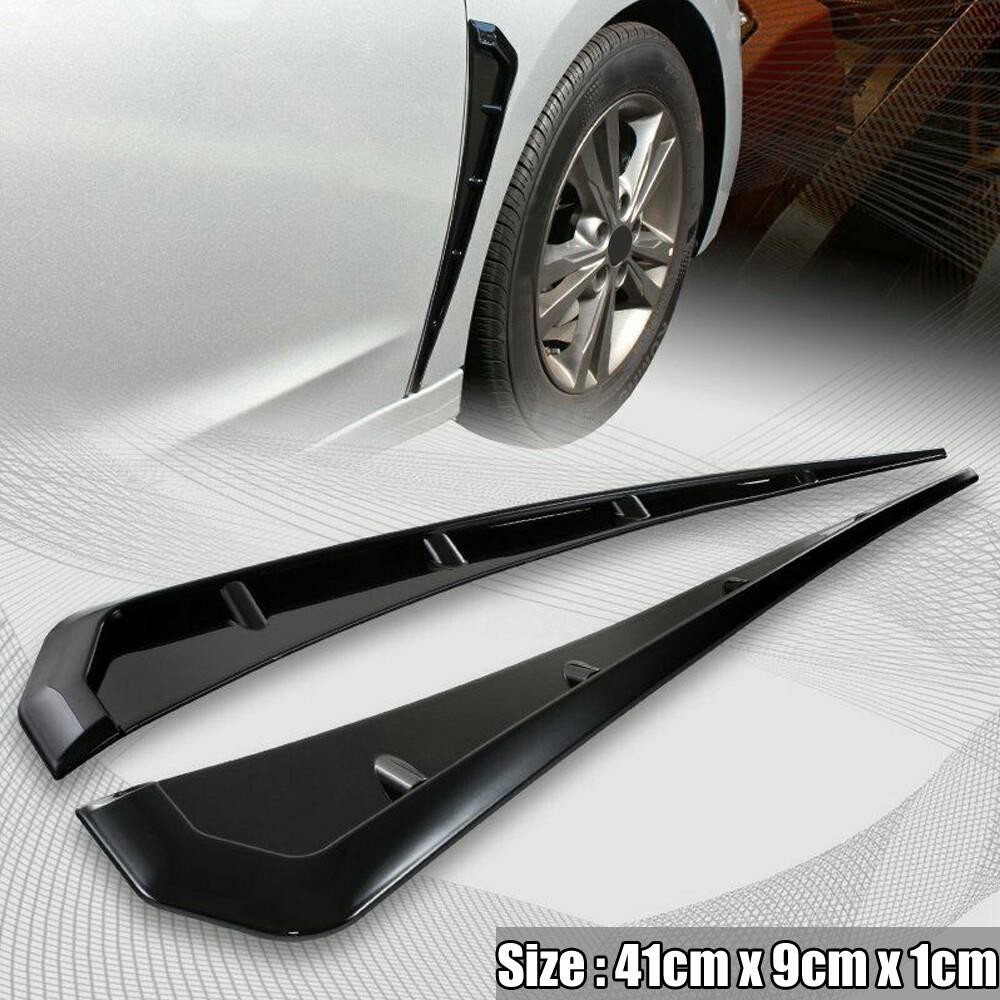 2pcs Glossy Black Car Side Fender Vent Air Wing Cover Body Trim Accessories