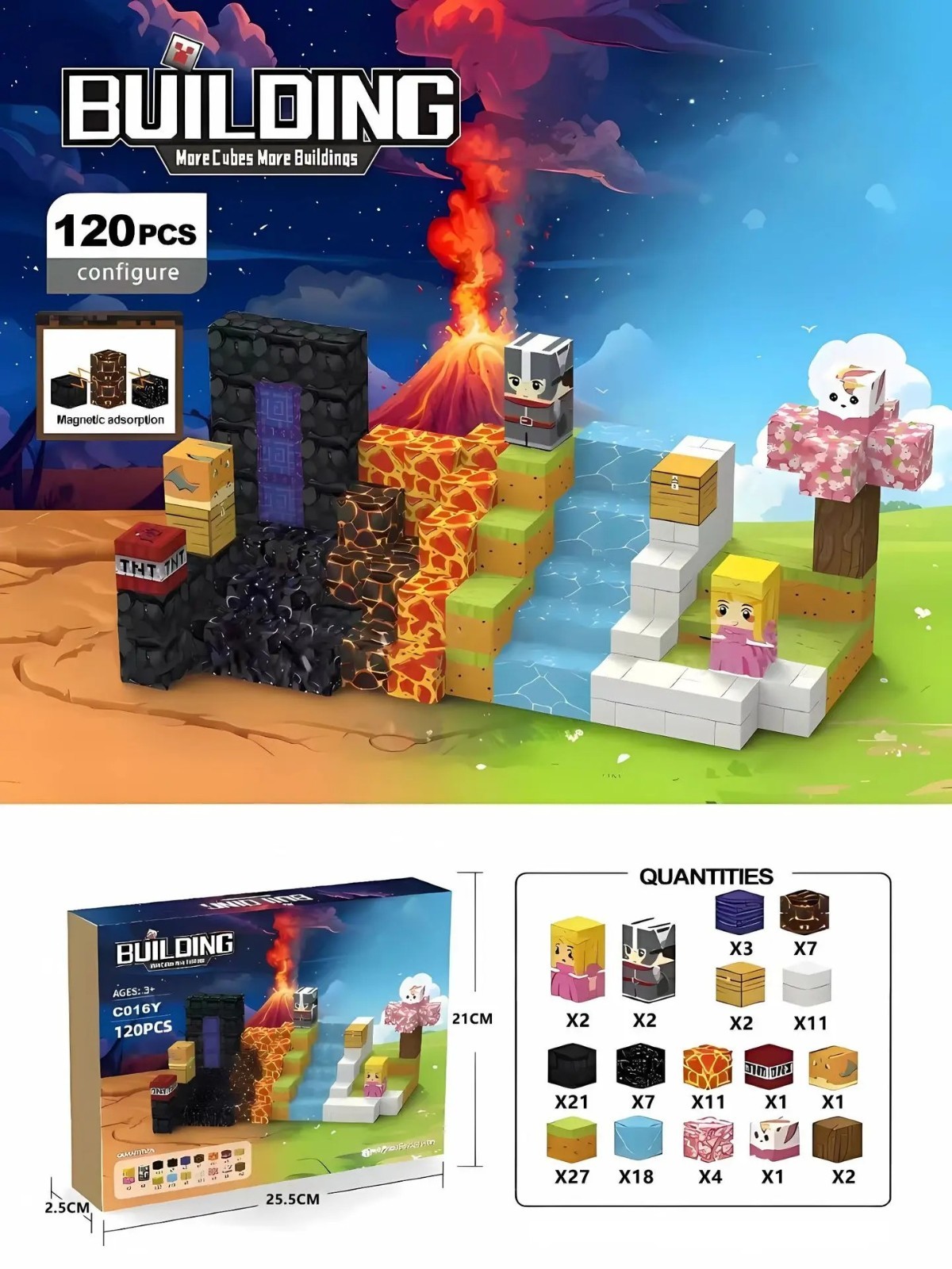 100PCS Magnetic Blocks Building Toy STEM Montessori Kids Ages 3-10 Set