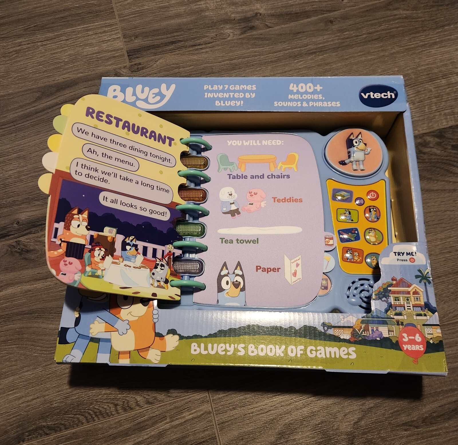 NEW! VTech Bluey’s Book of Games Interactive Pretend-Play Book for Preschoolers
