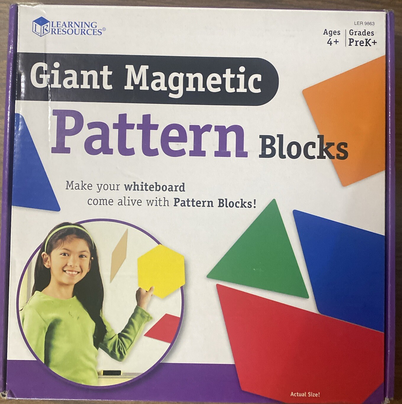Kids Magnetic Pattern Blocks Giant Size Durable Multicolored Non Toxic Building