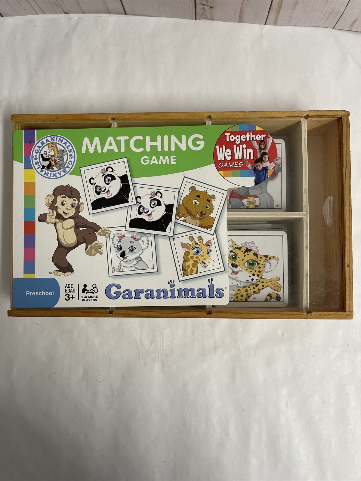 Garanimals Matching Animal Game Preschool Early learn ages 3+ in wooden box Cute